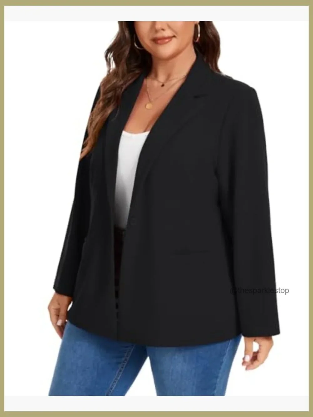 Polyester Spandex Blazer Long Sleeve Notch Lapel Button Front Pockets - Picture 4 of 7